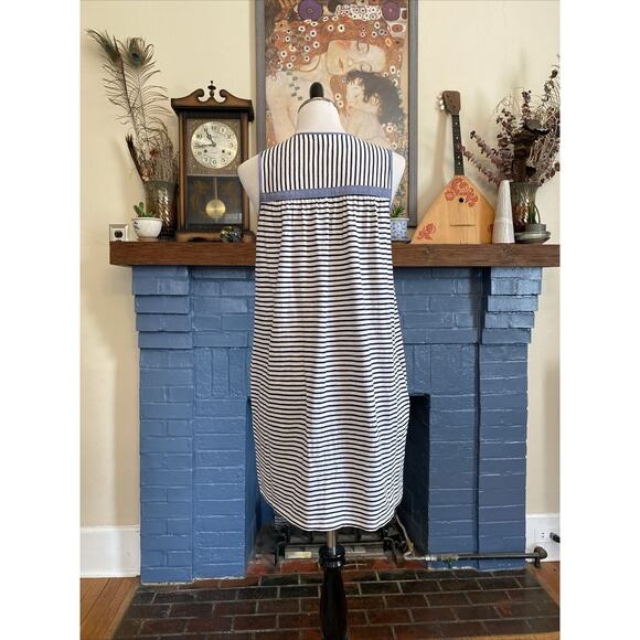 Anthropologie Striped Midi Dress - Navy and White - Picture 5 of 16